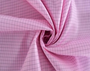 Anti-static twill grid taffeta fabric